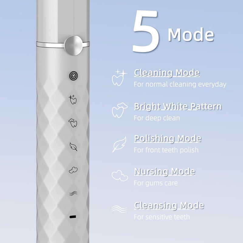 Seapeoa Electric Toothbrush Set, Equipped with 10 Brush Heads and Travel case, IPX8 Waterproof, 2-Minute Timer, 42000 high-Frequency Vibrations, 5 Modes, The First Choice for Gift Giving - Image 5